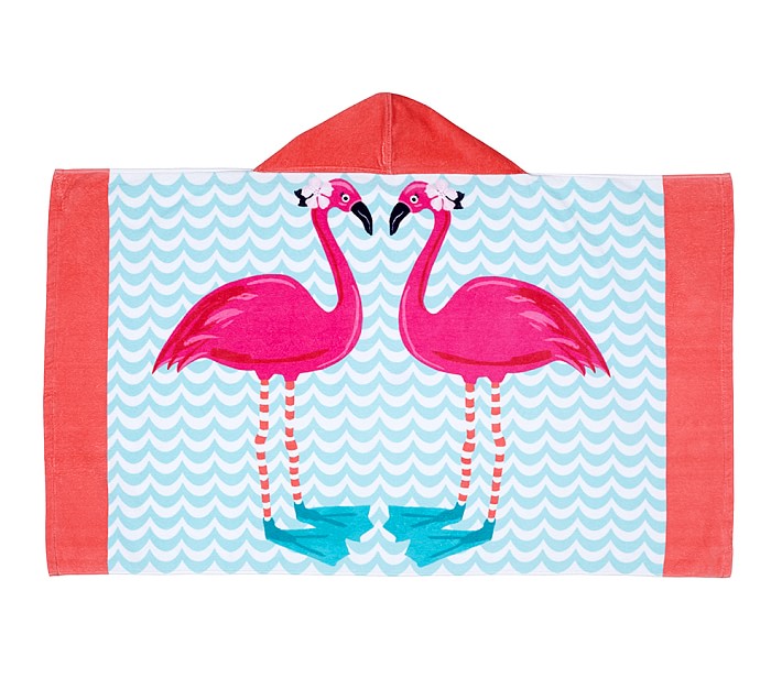 St Tropez Flamingo Icon Kid Beach Hooded Towel