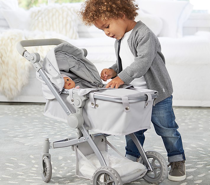 Grey Convertible 3-in-1 Doll Stroller