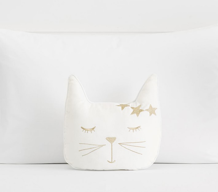 Sparkle Kitty Shaped Pillow