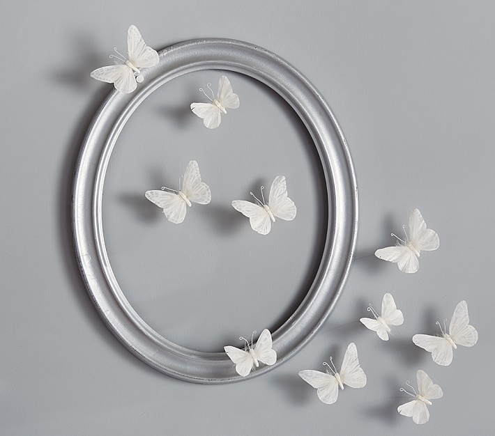 White Feather Butterflies Set