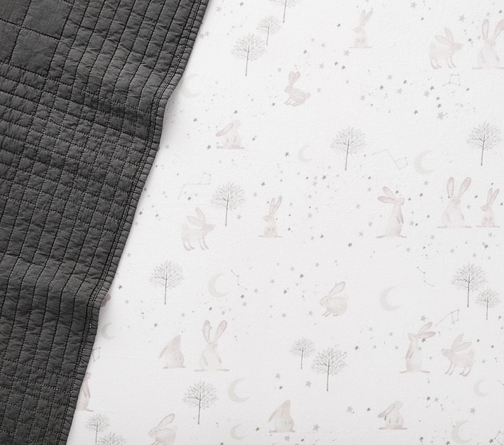 Forest Bunny Organic Flannel Crib Fitted Sheet