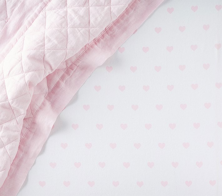 Heart Flannel Crib Fitted Sheet