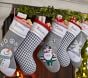 Christmas Car Gray Quilted Stocking