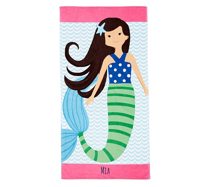 Brown Mermaid Kid Beach Towel