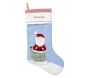Santa Blue Quilted Stocking