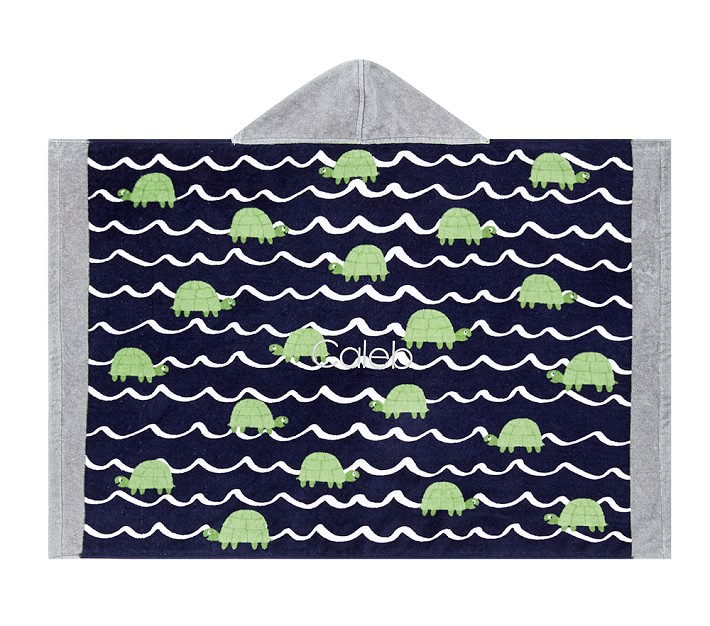 Allover Turtle Baby Beach Hooded Towel
