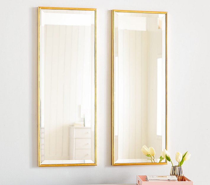 Gold Panel Mirror, Set of 2