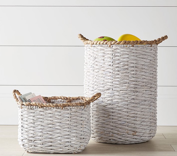 White Wash Storage Basket Collection