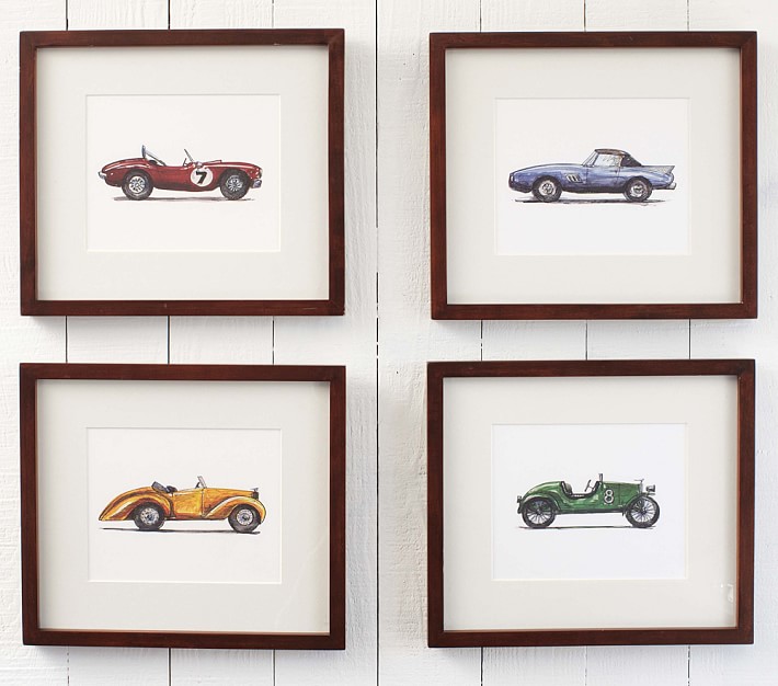Vintage Roadster Framed Art Set