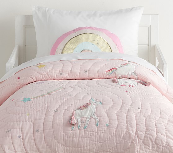 Unicorn and rainbow store bedding