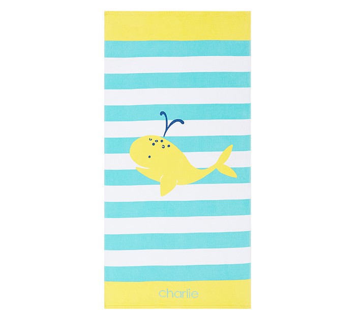 Whale Classic Stripe Kid Beach Towel