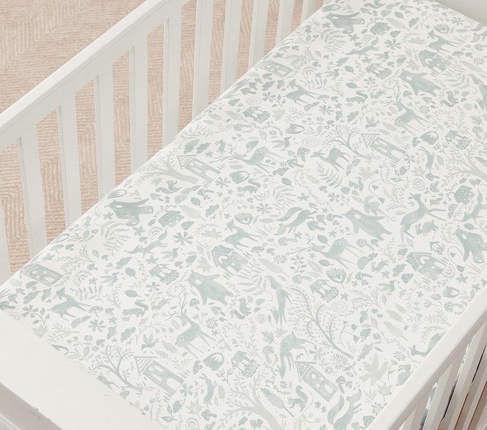 Woodland Flannel Organic Crib Fitted Sheet
