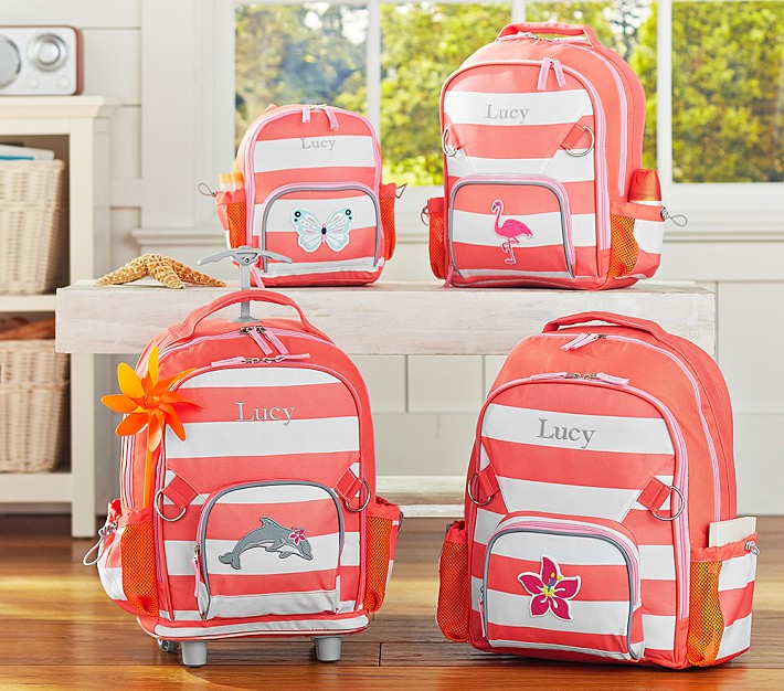 Fairfax Coral Striped Backpacks