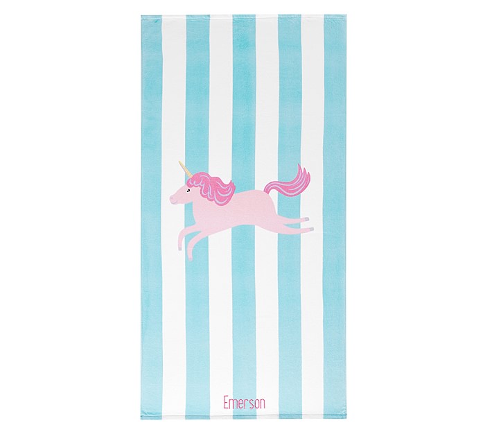Unicorn Stripe Kid Beach Towel