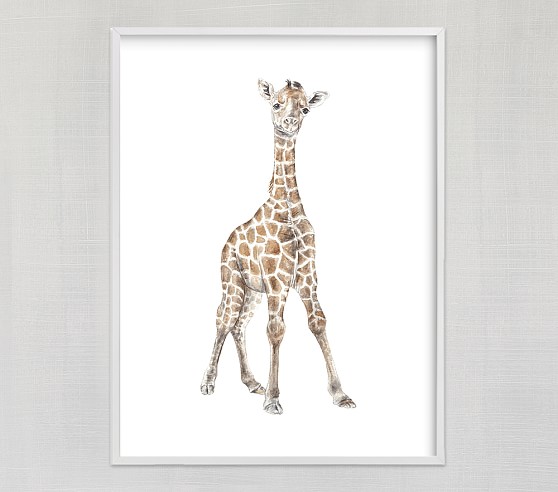 Baby Giraffe Watercolor Wall Art | Pottery Barn Kids