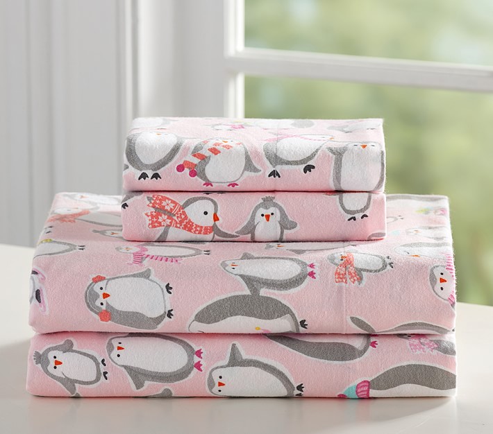 Penguin Flannel Sheet Set &amp; Pillowcases