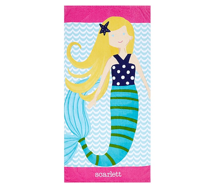 St Tropez Blonde Mermaid Icon Kid Beach Towel