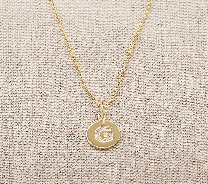 Jennifer Tuton Gold Diamond Initial Necklace