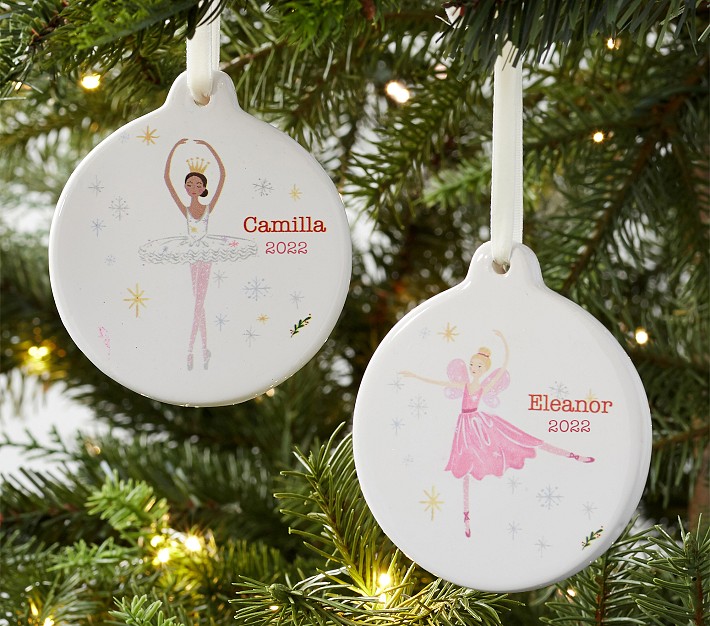 Personalized Ceramic Nutcracker Ballerina Ornaments