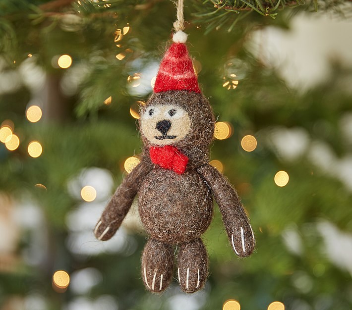 Felted Sloth Ornament