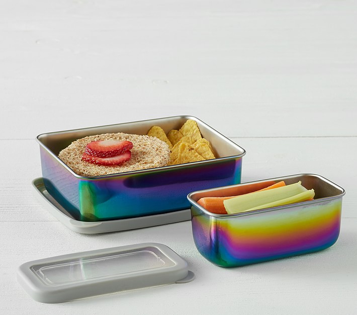Spencer Stainless Metallic Rainbow Food Containers
