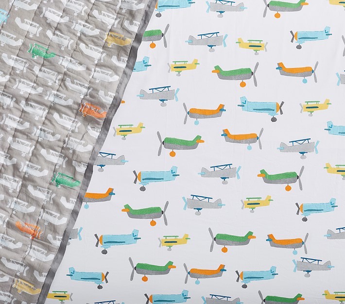Asher Airplane Crib Fitted Sheet