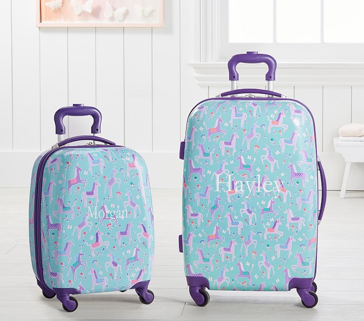 Mackenzie Aqua/Purple Unicorn Hard Sided Spinner Luggage