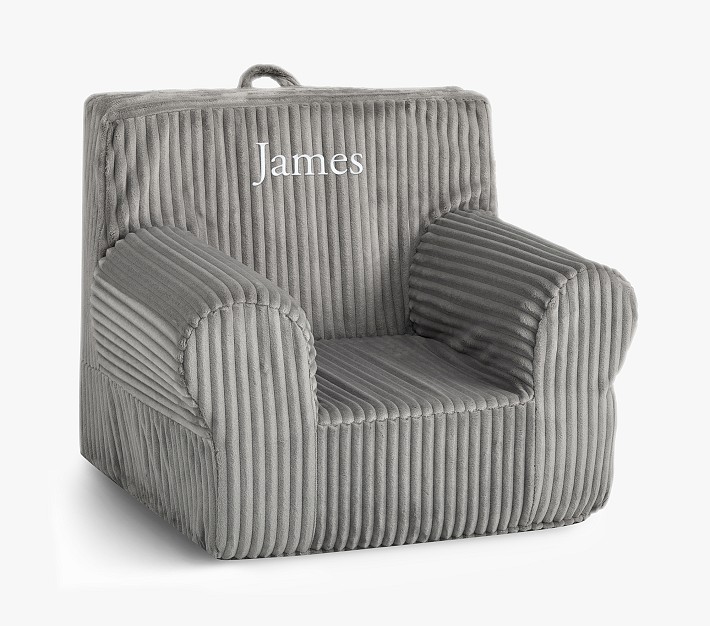 Kids Anywhere Chair&#174;, Gray Ribbed Chamois Slipcover Only