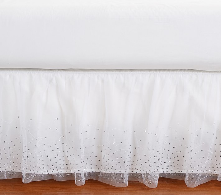 Sequin Tulle Bed Skirt