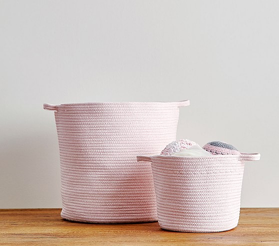 Light Pink Sloan Cotton Rope Storage | Kids Storage | Pottery Barn Kids