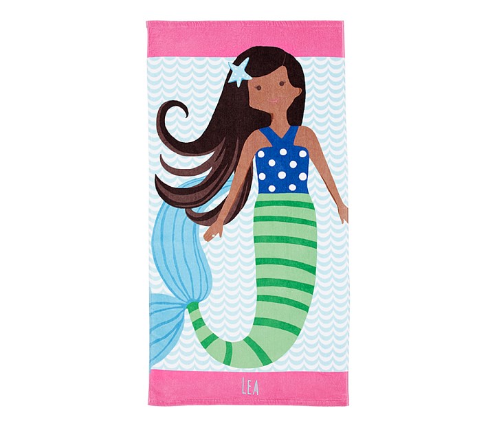 Dark Brown Mermaid Mini Beach Towel