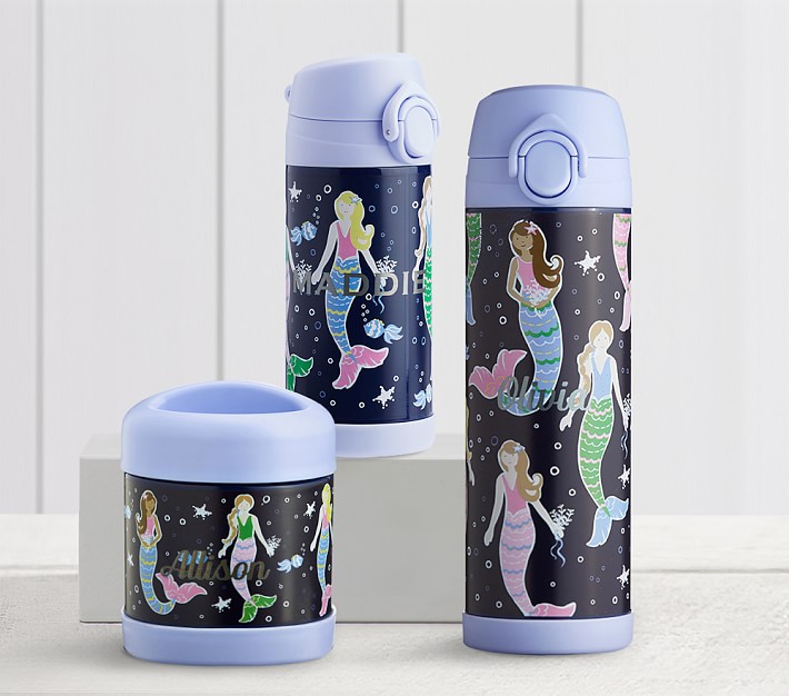 Mackenzie Navy Mermaid Water Bottles