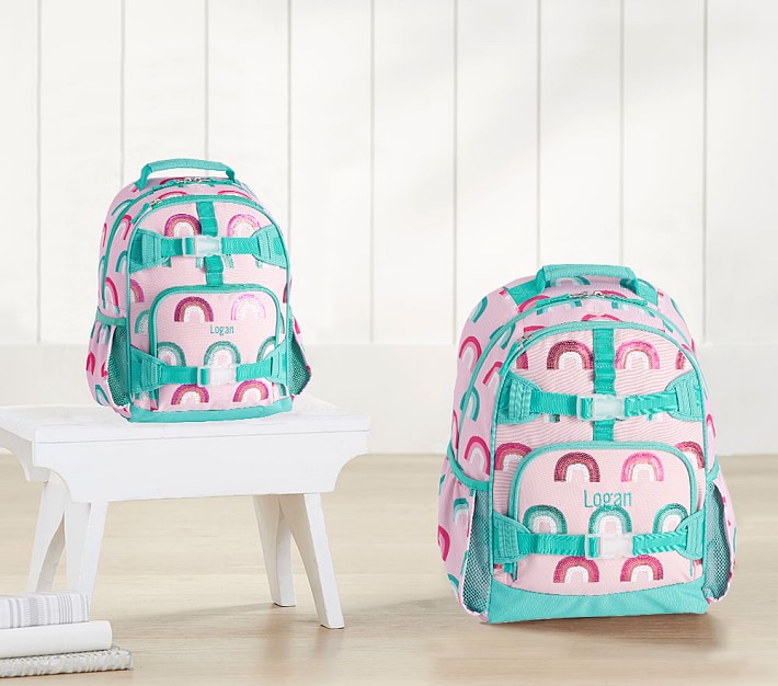Mackenzie Pink Mod Rainbow Sequins Backpacks