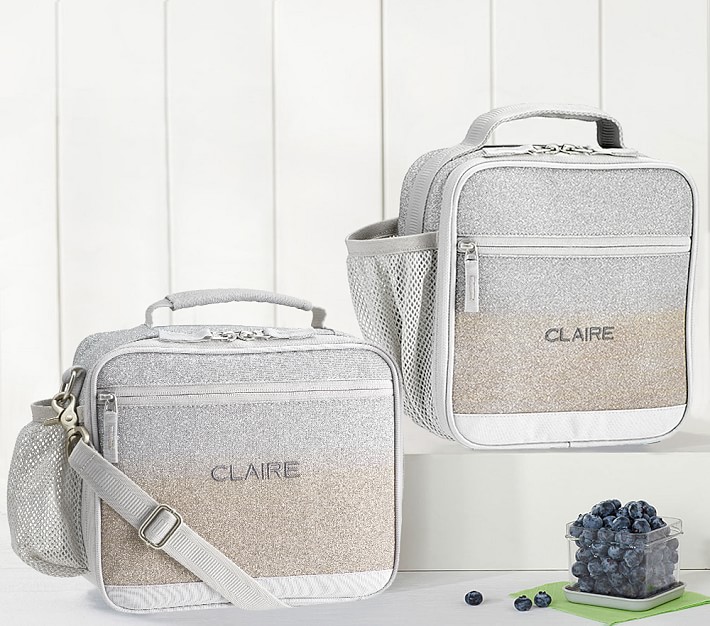 Mackenzie Silver/Gold Ombre Sparkle Glitter Lunch Boxes