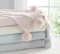 Monique Lhuillier Cable Knit Pom-Pom Baby Blanket
