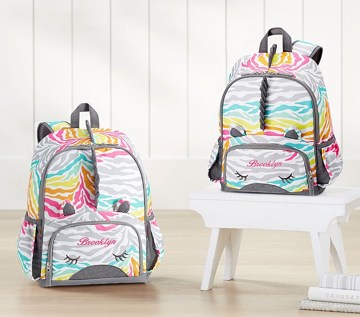Mackenzie Critter Rainbow Zebra Backpacks