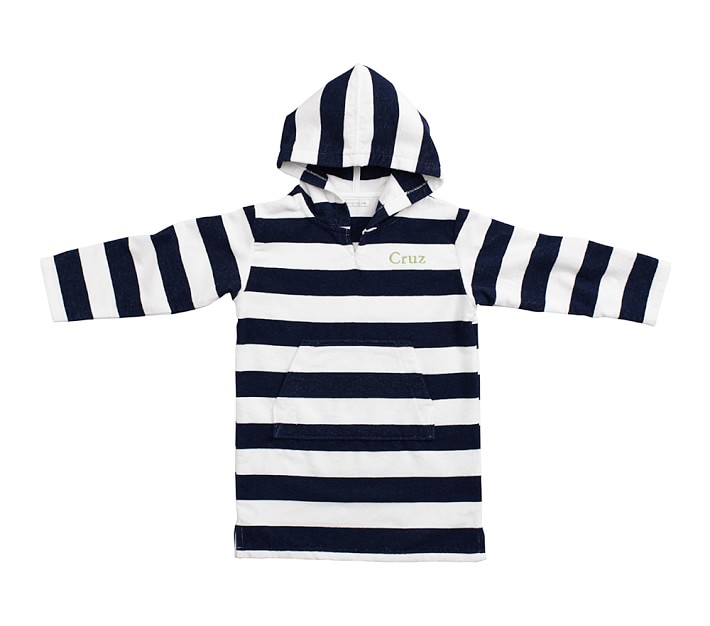 Rugby Stripe Kid Cover Up  Navy