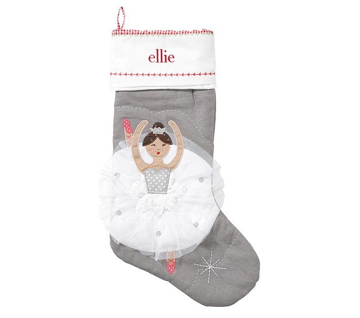 Ballerina Gray Quilted Stocking