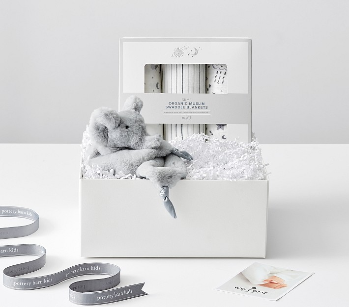 Skye Swaddle and Elephant Thumbie Gift Set Pottery Barn Kids