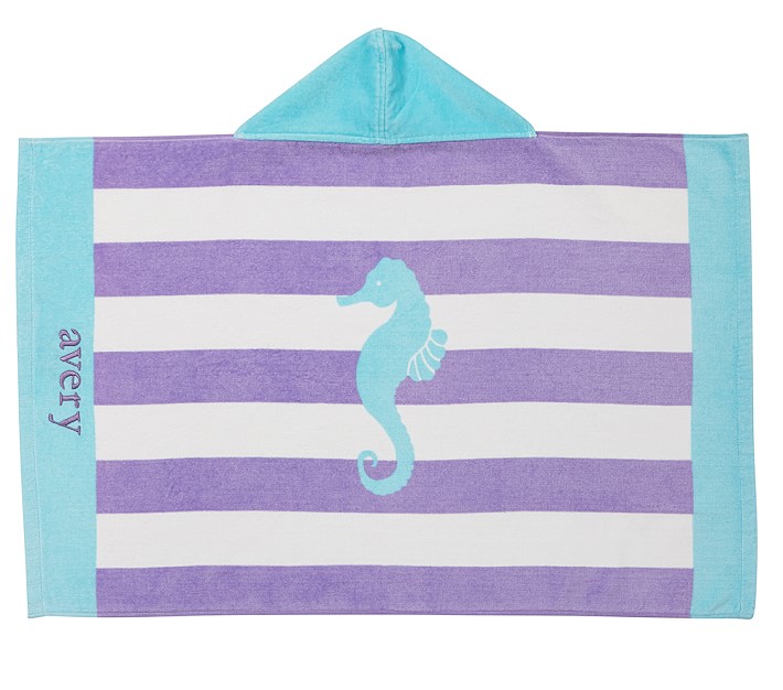 Classic Rugby Seahorse Baby Beach Hooded Towel