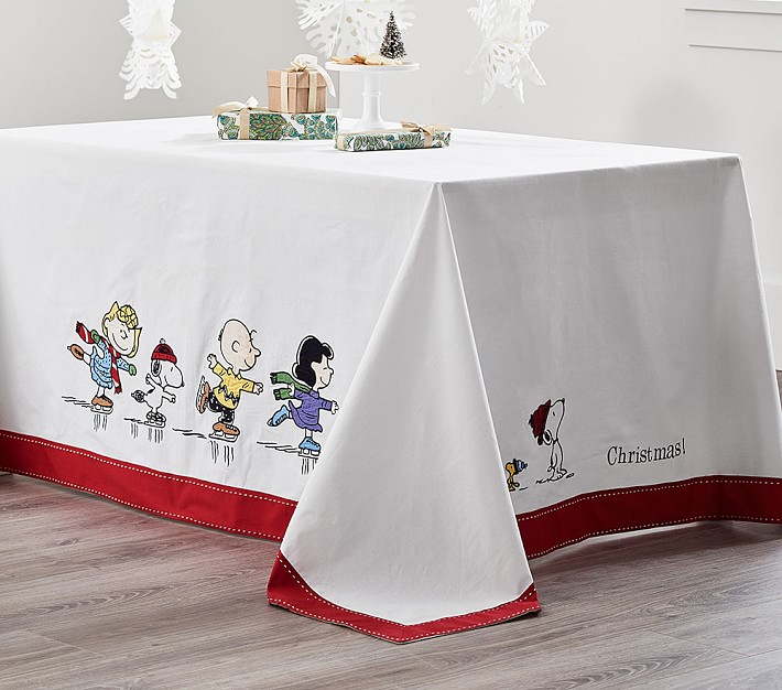 Snoopy® Christmas Tablecloth | Pottery Barn Kids