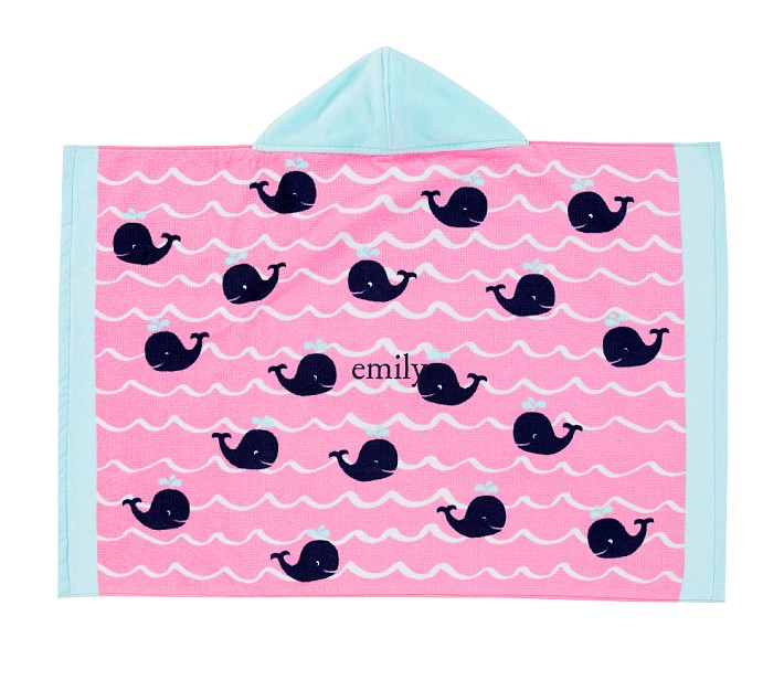 Whale Allover Baby Beach Hooded Towel
