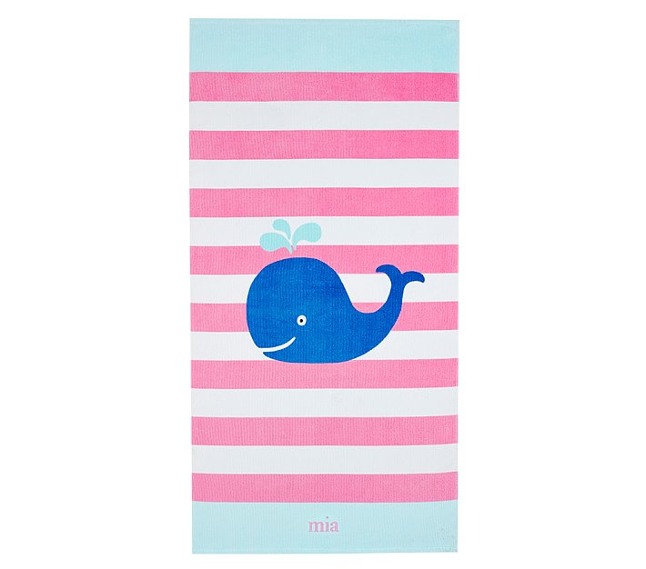 Whale Stripe Kid Beach Towel