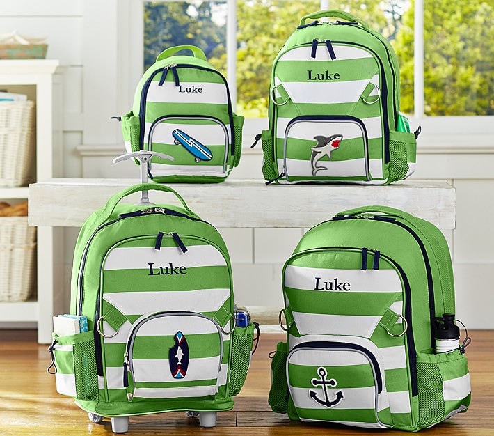 Fairfax Kiwi Green Striped Backpacks