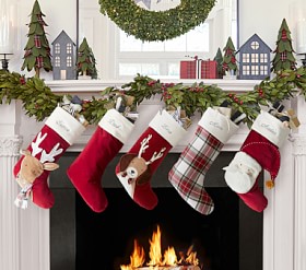 PB x pbk Classic Velvet Christmas Stocking Collection | Pottery Barn Kids