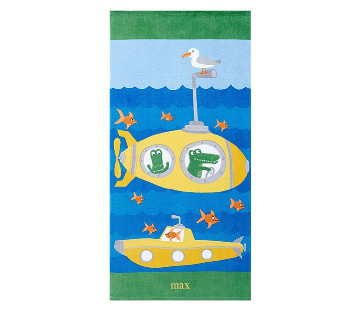 Classic Submarine Kid Beach Towel