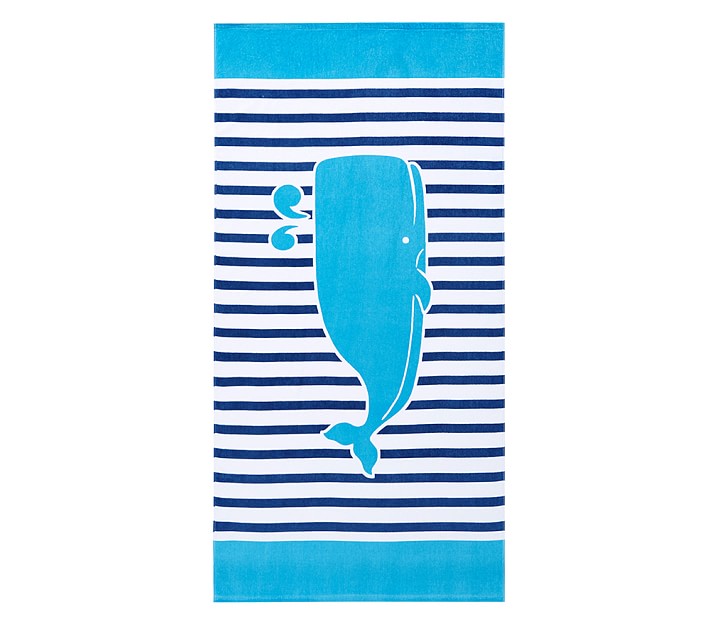 Breton Stripe Whale Kid Beach Towel Boy