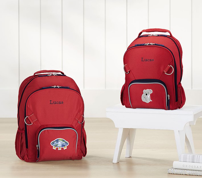 Fairfax Solid Red/Navy Trim Backpacks