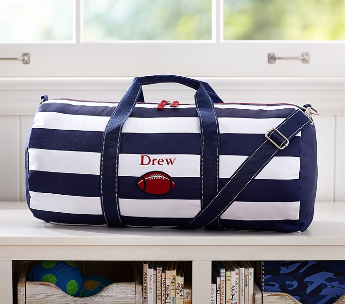 Fairfax Navy/White Stripe Duffle  Bag