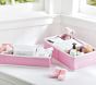 Light Pink Canvas Changing Table Storage